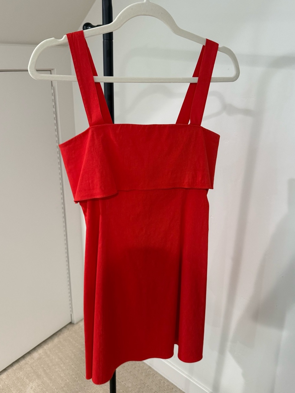 Theory Drape Back Dress- Red